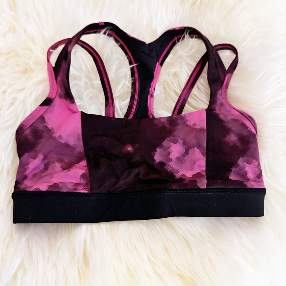 Lululemon Splendour Bra Sz 4 Blooming Raspberry/Black - Picture 2 of 15